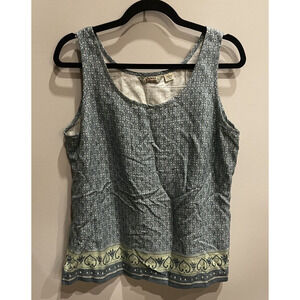 Tommy Bahama Vintage Silk Capris With Matching Top Size 10 Size L Blue Tropical